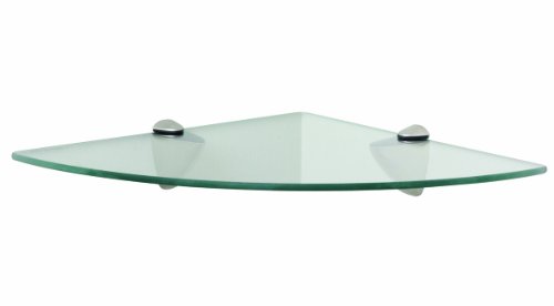 John Sterling KT-0134-1212SN Glass Corner Shelf Kit, Satin Nickel, 12-Inch by 12-Inch