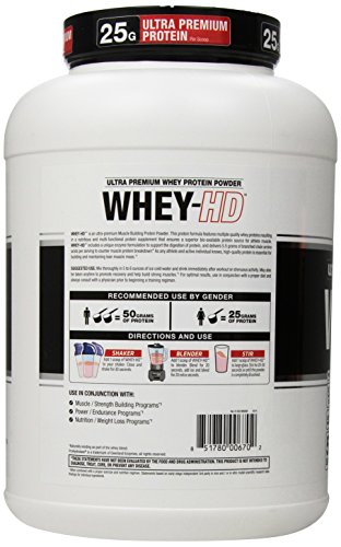 BPI Sports Whey-HD Ultra Premium Whey Protein Powder, Strawberry Cake, 4.5 Pound thumbnail