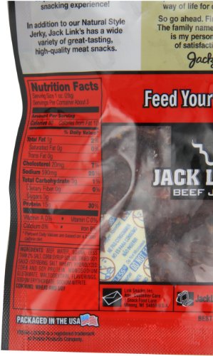 Jack Link's Beef Jerky, Original, 3.25-Ounce Bags (Pack of 4)