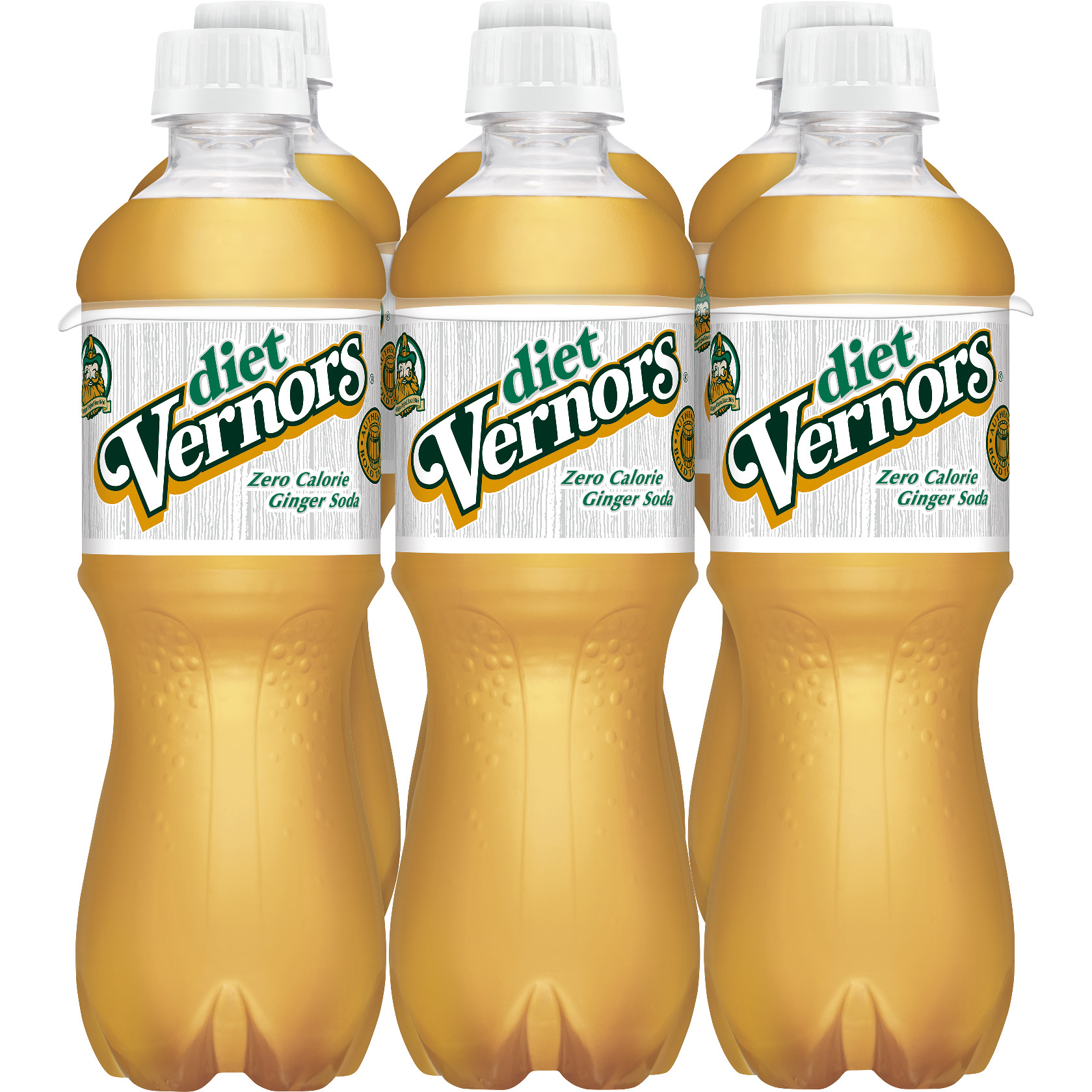 Vernors Zero Sugar Ginger Ale Soda Pop  16.9 Fl Oz  6 Pack Bottles