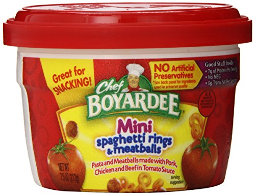 Chef Boyardee Mini Spaghetti Rings & Meatballs  7.5 Oz. Microwavable Bowls Pack of 12