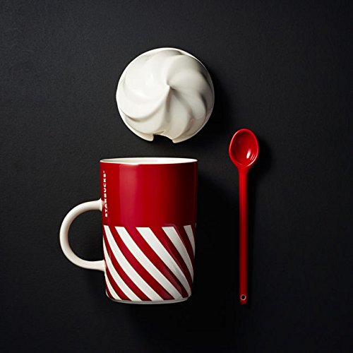 Starbucks 2015 Candy Cane Mug & Spoon 12 Fl Oz thumbnail