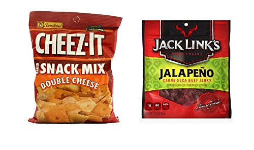 Cheez-it Snack Mix Double Cheese 6/3.5 Oz and Jack Link Beef Jerky Original - Bag 2.85 Oz