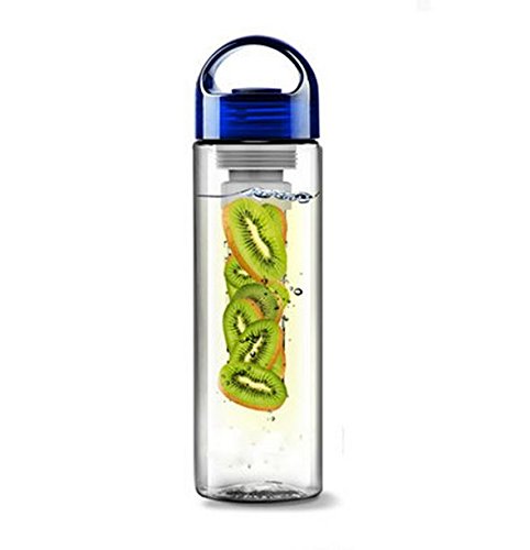 OuterStar Fruit Infused Sports Water Bottle - 24 Ounce Infuser Tumbler Cup Wide Mouth with Easy Carrying Handle & BPA-Free Healthier Flavor Infusi