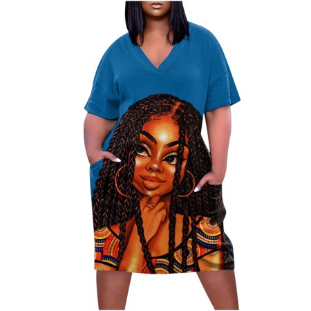 Womens Summer Dresses Casual Plus Size Dress for Women V Neck Summer Casual Sundresses Short Sleeve with Pockets Cute Sundresses for Women 1455