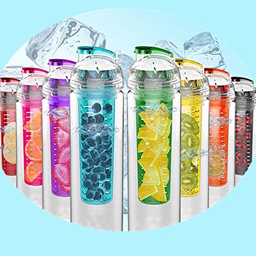 SALUS Infusion Water Bottle, Tritan Fruit Infuser for Naturally Flavored Fresh Drinking Water, Multi-Purpose Flip-top BPA-FREE, 25 Oz, Purple thumbnail