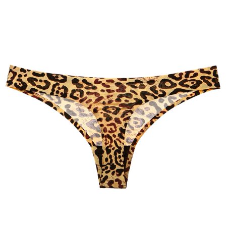 Jura Inc Sexy Seamless G-string Panties Low Waist Women T-back (Tiger Leopard L)