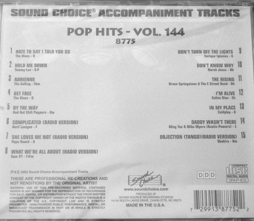 Sound Choice Karaoke 8775 - Pop Hits Vol 144 thumbnail
