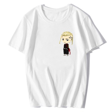 SOSPIRO Anime Tokyo Revengers Short Sleeve T-shirt Graphic Casual Crewneck Tee for Men Women(White-L)