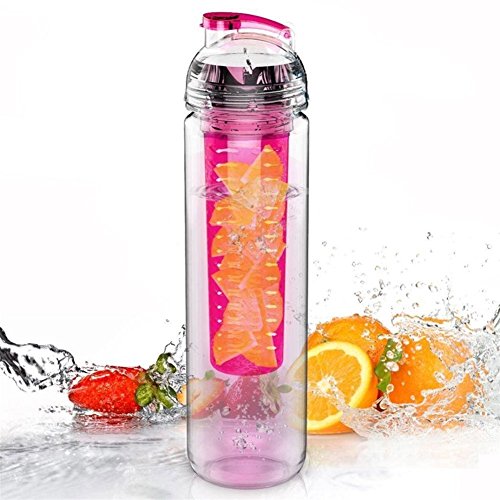 NEW Fruit Infusion Water Bottle Made with Eastman Tritan That Is Leak Proof and Dishwasher Safe - Infuse Your Flavored Water with Mint, Lemon, Strawbe