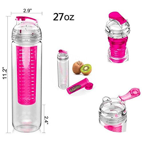 NEW Fruit Infusion Water Bottle Made with Eastman Tritan That Is Leak Proof and Dishwasher Safe - Infuse Your Flavored Water with Mint, Lemon, Strawbe thumbnail