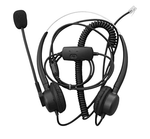 Comdio CH203VA1 Corded Call Center Telephone Headset Headphone with Mic + Volume Mute Control for Avaya 1416 2420 5410 Aastra 6757i Mitel 5330 NEC Asp thumbnail