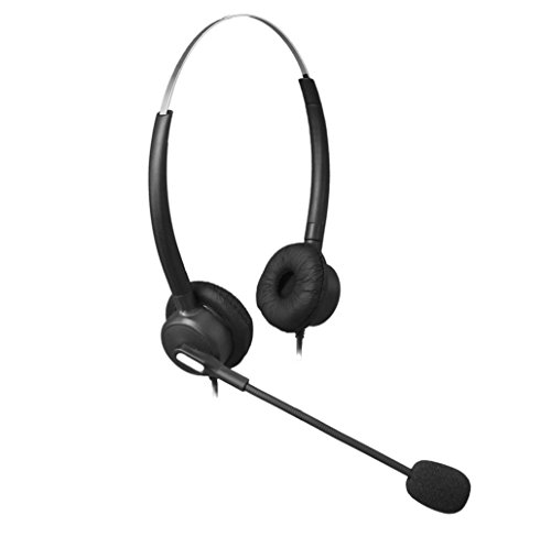 Comdio CH203VA1 Corded Call Center Telephone Headset Headphone with Mic + Volume Mute Control for Avaya 1416 2420 5410 Aastra 6757i Mitel 5330 NEC Asp thumbnail