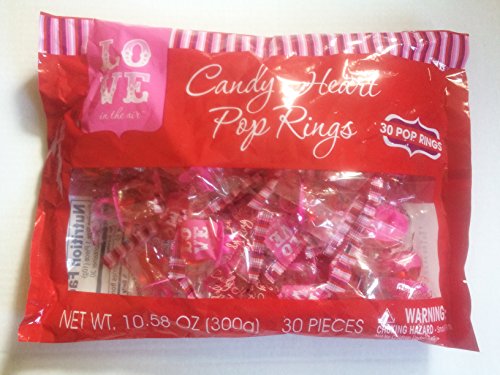 30 Candy Heart Pop LOVE Rings Lollipop FRESH Red Pink Party Girls