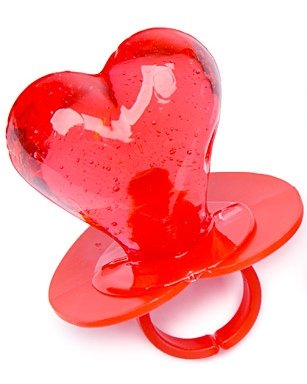 30 Candy Heart Pop LOVE Rings Lollipop FRESH Red Pink Party Girls thumbnail