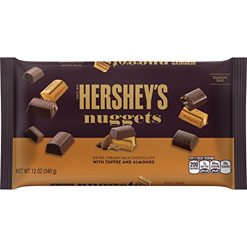 HERSHEY'S Nuggets Milk Chocolate with Toffee and Almonds (12-Ounce Bags, Pack of 4)
