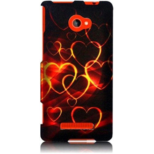 Case Cover for HTC Windows Phone 8X/6990/Zenith - Gold Hearts