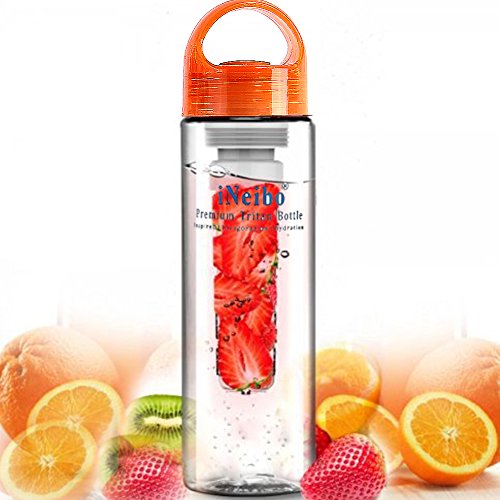INeibo Infuser Water Bottle 24oz/700ml - Best Flavor Infusion Sport Bottle Made from Premium Eastman TRITAN Material - BPA Free - Leak Proof - 24 Oz - thumbnail
