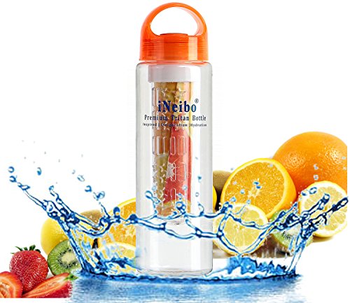 INeibo Infuser Water Bottle 24oz/700ml - Best Flavor Infusion Sport Bottle Made from Premium Eastman TRITAN Material - BPA Free - Leak Proof - 24 Oz - thumbnail