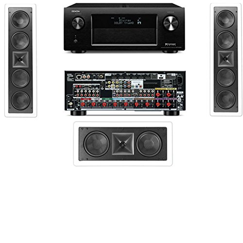 Klipsch KL-6504-THX in-Wall LCR Speaker-3.0 Denon AVR-X4000 in-Command 7.2- White