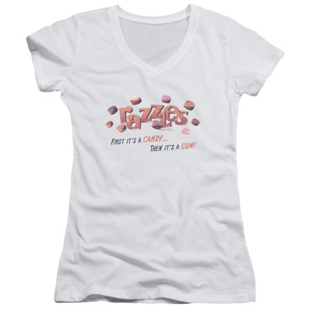 Dubble Bubble a Gum and a Candy Junior Women S T-Shirt V-Neck White