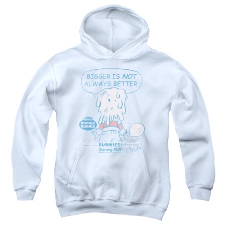 Dubble Bubble Bigger Youth Pullover Hoodie Sweatshirt White