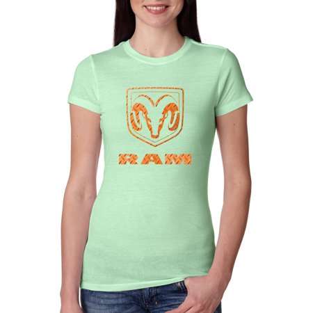 Dodge RAM Tough Classic Vintage Logo Cars and Trucks Cars and Trucks Womens Slim Fit Junior Tee  Mint  Small