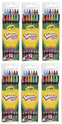 Crayola Twistables Colored Pencils, No Sharpening Needed, 12 Count (Pack of 6) Total 72 Pencils