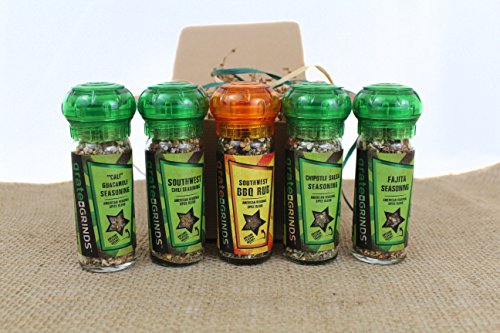 The Southwest Spice Collection (5 Pack) Southwest Chili Seasoning, Fajita Seasoning,Cali Guacamole Seasoning, Chipotle Salsa Seasoning, Southwest BBQ Rub