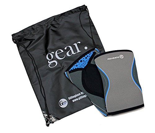 Rehband 7751 Knee Sleeves (1 Pair) Bundled with Gillingham High Performance Backpack - M, Gray