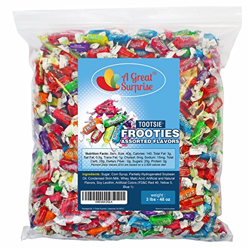 Tootsie Rolls - Tootsie Roll Fruit Chews - Tootsie Frooties, Assorted Flavored Taffies, 3 LB Bulk Candy thumbnail