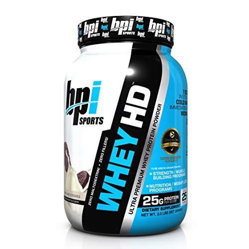 BPI Sports Whey-HD Ultra Premium Whey Protein Powder, Milk & Cookies, 2 Pound by BPI Sports