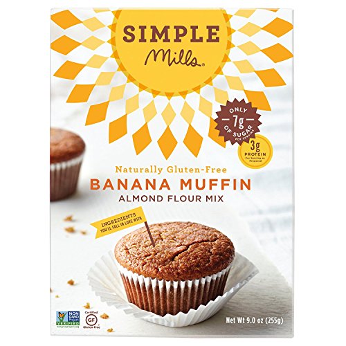 Simple Mills Almond Flour, Paleo Banana Muffin Mix, 9 Ounce (2 Pack)