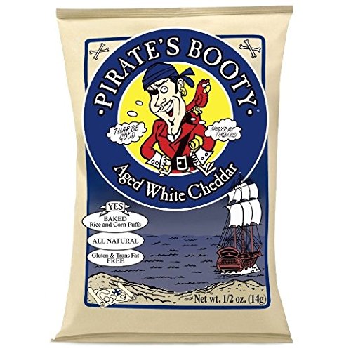 Pirate's Booty to Go Corn Puffs 0.5 Oz Snack Bags, Aged White Cheddar (Box of 36) W/ 36 Exclusive InPrimeTime Handwipes thumbnail