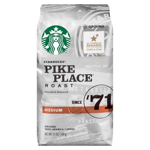 Starbucks Pike Place Medium Roast Ground Coffee 12 Oz