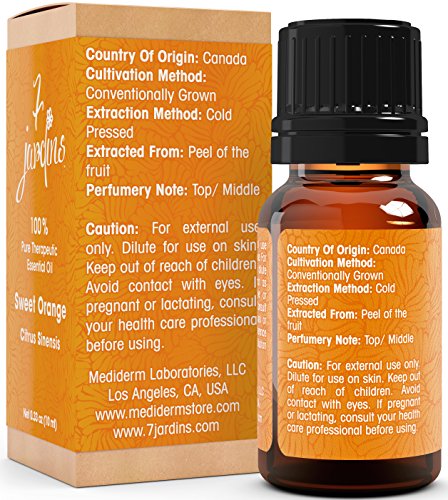 Premium Sweet Orange 100% Pure & Natural Therapeutic Grade Essential Oil. 10 Ml - Anti Depressant, Anti Bacterial, Anti-Inflammatory - Boosts Immu
