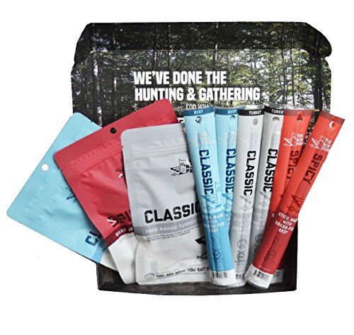 The New Primal - 100% Grass-Fed Beef and Free Range Turkey Original Flavors Sampler Pack, Pack of 3, 2.0oz Bags of Jerky and 6, 1.0oz Meat Sticks