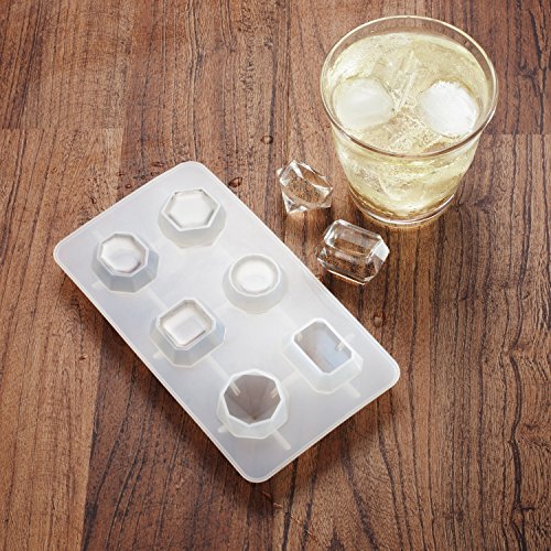 Zodaca 2 Pack Food-grade Silicone 3D Diamonds Gem Shape Candy Molds Ice Cube Trays for DIY Making Homemade Chocolate, Jelly, Gummy & Soap, Clear thumbnail