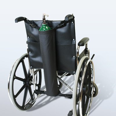 NYOrtho Oxygen Tank Holder for Wheelchair - E Cylinder Transport Bag Adjustable Straps Easy to Clean  Heavy Duty  Waterproof Standard Wheelchair Size