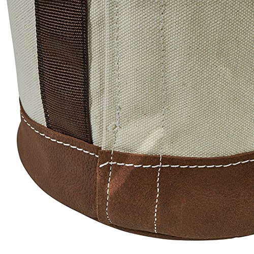 Klein Tools 5104 Canvas Bucket with Leather Bottom  12-Inch Diameter  1 Pocket  100-Pound Load Rated Utility Bucket  Tural Standard