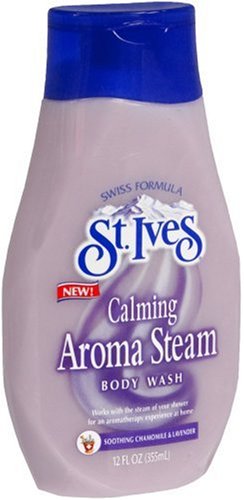 St. Ives Swiss Formula Calming Aroma Steam Body Wash, Soothing Chamomile & Lavender, 12 Fl Oz (355 ML) (Case of 6)