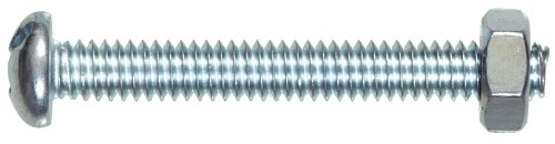 The Hillman Group 7668 Round Head Combo Machine Screw with Nut, 8-32-Inch X 3/4-Inch, 10-Pack