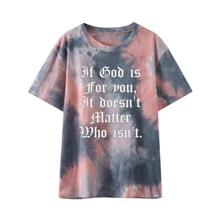 Yannianjz Summer Tie Dyes Tops and Blouse for Womens Short Sleeve Shirts Crewneck T Shirts Loose Fit Casual Short Sleeve Tops Pullover NSY-1455