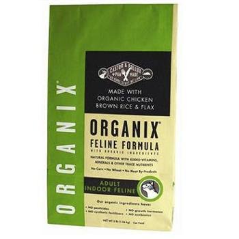 Castor & Pollux Organix Adult Indoor Feline Formula, Chicken, Brown Rice & Flax Dry Cat Food, 6-Pound Bag