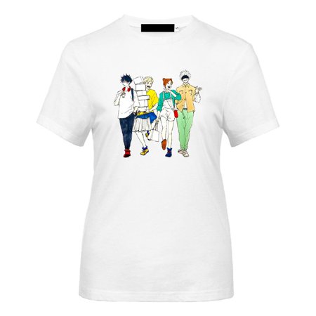 SHIYAO Jujutsu Kaisen Short Sleeve  Individual Fashionable Graphic Print T-shirt for Men Women(White-L)
