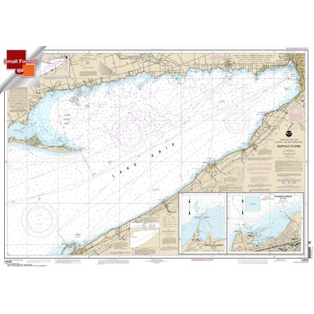 NOAA Chart 14838: Buffalo to Erie; Dunkirk; Barcelone Harbor 21.00 X 29.62 (Small Format Waterproof)