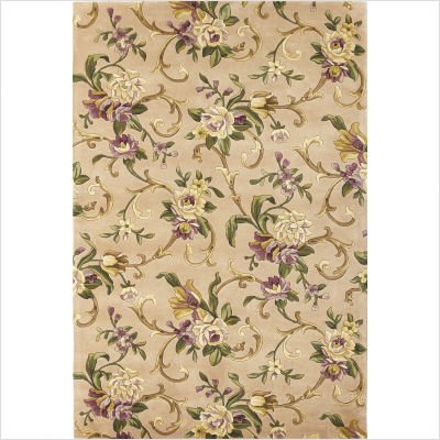 KAS Rugs 9201 Emerald Sofia Scroll Area Rug, 2 by 3-Feet, Beige