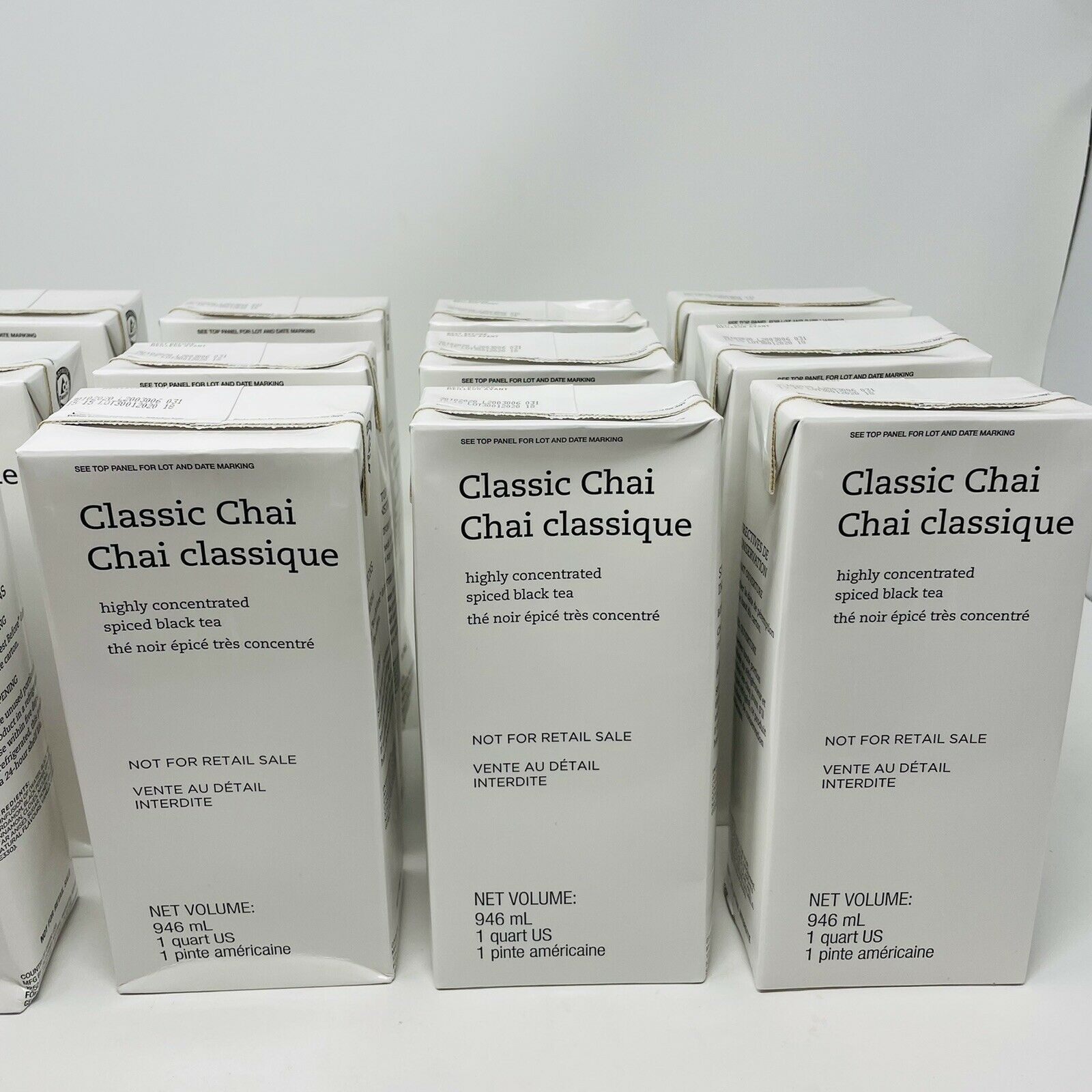 STARBUCKS Classic Chai Concentrated Spiced Black Tea Latte 1QT-12 Pack 10/2020 thumbnail