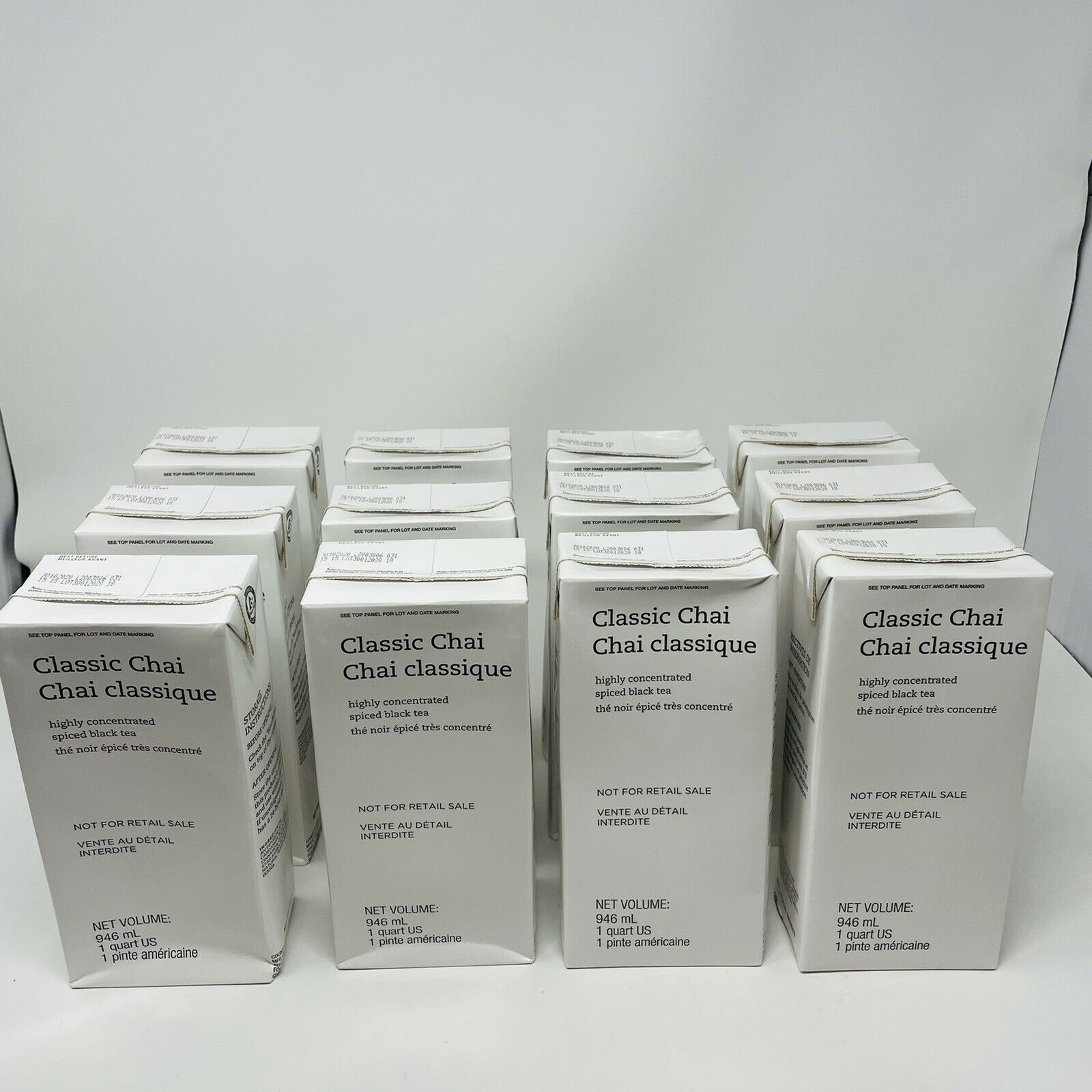 STARBUCKS Classic Chai Concentrated Spiced Black Tea Latte 1QT-12 Pack 10/2020 thumbnail