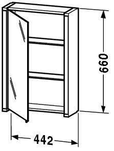 Duravit 9797 Single Door Recessed Medicine Cabinet with 14W Interior Lighting and Three Shelves from Multibox Series